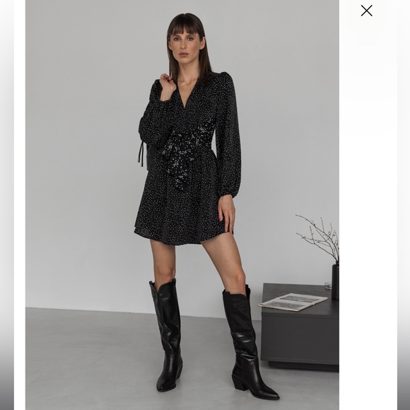 Lichi Bow Detail Polka Dot Mini Dress - Picture 2 of 8